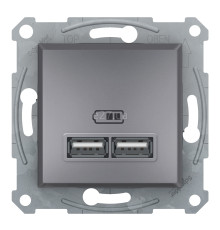 Розетка USB Schneider Electric EPH2700262 Asfora, сталь, пластик, для врізного монтажу
