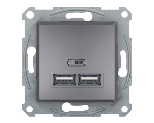 Розетка USB Schneider Electric EPH2700262 Asfora, сталь, пластик, для врізного монтажу