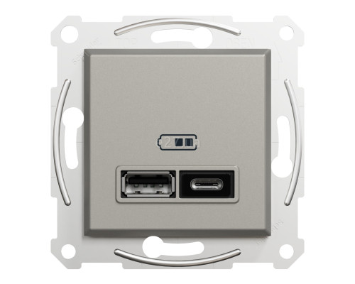 Розетка USB Schneider Electric EPH2700369 Asfora А+С 2,4 А, бронза, пластик, ip20, для врізного монтажу