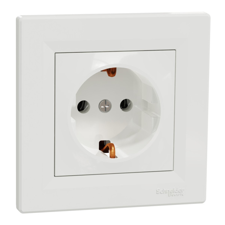 Розетка 220В Schneider Electric EPH2900121 Asfora, білий, пластик, із заземленням, Schuko, без захисної кришки, без шторок, для врізного монтажу · Schneider Electric · schneider-electric-eph2900121