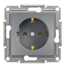 Розетка 220В Schneider Electric EPH2900162 Asfora, сталь, пластик, із заземленням, Schuko, без захисної кришки, без шторок, для врізного монтажу