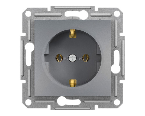 Розетка 220В Schneider Electric EPH2900162 Asfora, сталь, пластик, із заземленням, Schuko, без захисної кришки, без шторок, для врізного монтажу