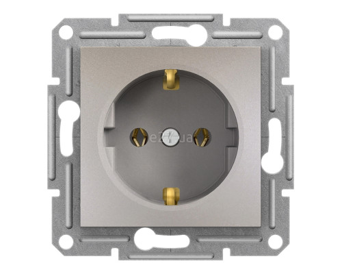 Розетка 220В Schneider Electric EPH2900169 Asfora, бронза, пластик, із заземленням, Schuko, без захисної кришки, без шторок, для врізного монтажу
