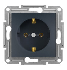 Розетка 220В Schneider Electric EPH2900171 Asfora, антрацит, пластик, із заземленням, Schuko, без захисної кришки, без шторок, для врізного монтажу