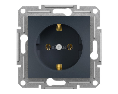 Розетка 220В Schneider Electric EPH2900171 Asfora, антрацит, пластик, із заземленням, Schuko, без захисної кришки, без шторок, для врізного монтажу