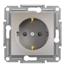 Розетка 220В Schneider Electric EPH2900269 Asfora, бронза, пластик, із заземленням, Schuko, без захисної кришки, зі шторками, для врізного монтажу