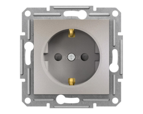 Розетка 220В Schneider Electric EPH2900269 Asfora, бронза, пластик, із заземленням, Schuko, без захисної кришки, зі шторками, для врізного монтажу
