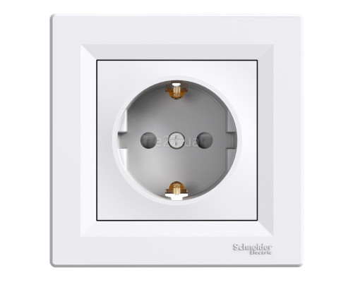 Розетка 220В Schneider Electric EPH2920221 Asfora набір з 5 шт., білий, пластик, із заземленням, Schuko, без захисної кришки, зі шторками, для врізного монтажу