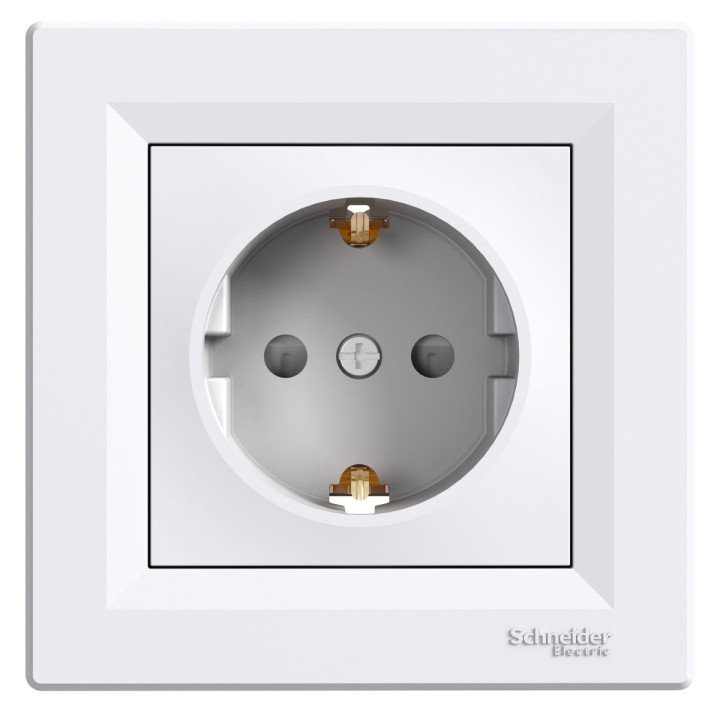 Розетка 220В Schneider Electric EPH2920221 Asfora набір з 5 шт., білий, пластик, із заземленням, Schuko, без захисної кришки, зі шторками, для врізного монтажу · Schneider Electric · schneider-electric-eph2920221