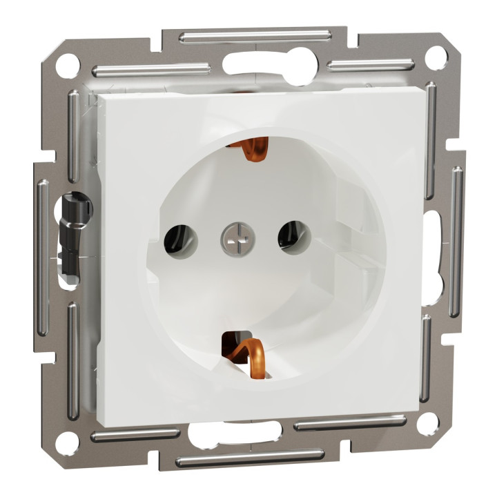 Розетка 220В Schneider Electric EPH2970121 Asfora, 16A, білий, пластик, із заземленням, Schuko, ip20, без шторок, для врізного монтажу · Schneider Electric · schneider-electric-eph2970121