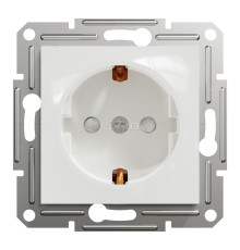 Розетка 220В Schneider Electric EPH2970221 Asfora, 16A, білий, пластик, із заземленням, Schuko, ip20, без захисної кришки, зі шторками, для врізного монтажу