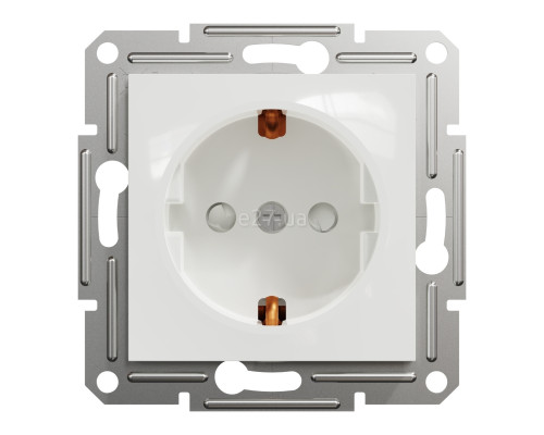 Розетка 220В Schneider Electric EPH2970221 Asfora, 16A, білий, пластик, із заземленням, Schuko, ip20, без захисної кришки, зі шторками, для врізного монтажу