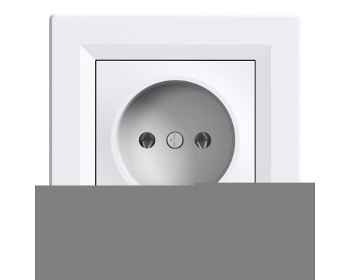 Розетка 220В Schneider Electric EPH3000121 Asfora, білий, пластик, без заземлення, без захисної кришки, без шторок, для врізного монтажу