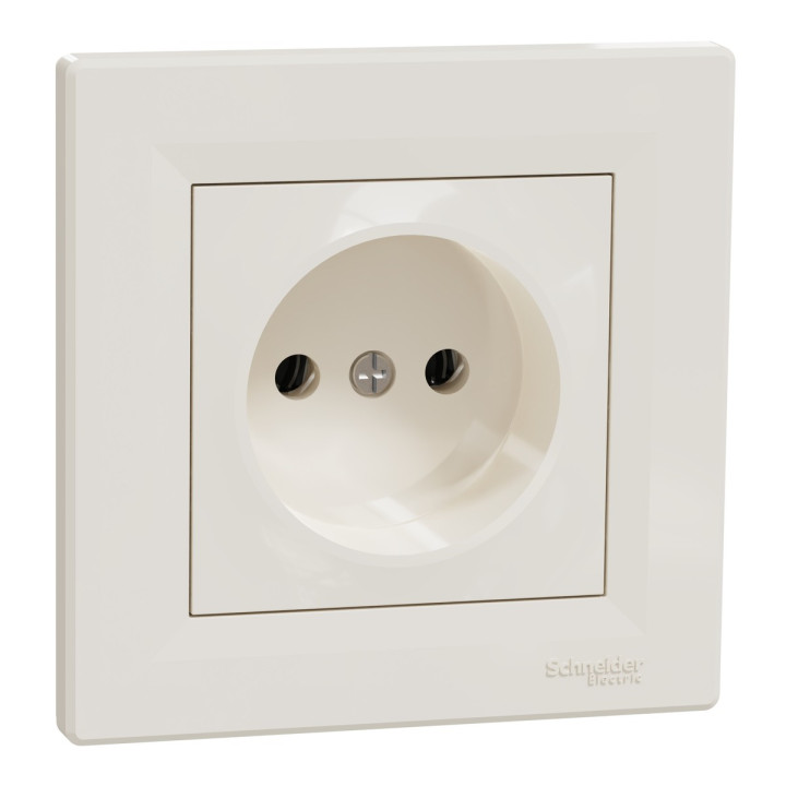 Розетка 220В Schneider Electric EPH3000123 Asfora, кремовий, пластик, без заземлення, без захисної кришки, без шторок, для врізного монтажу · Schneider Electric · schneider-electric-eph3000123