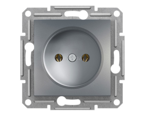 Розетка 220В Schneider Electric EPH3000162 Asfora, сталь, пластик, без заземлення, без захисної кришки, без шторок, для врізного монтажу