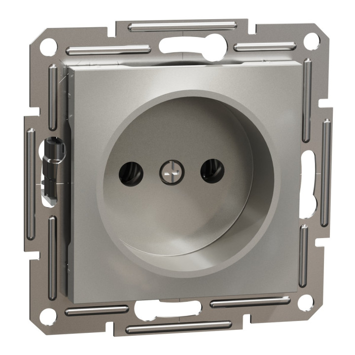 Розетка 220В Schneider Electric EPH3000169 Asfora, бронза, пластик, без заземлення, без захисної кришки, без шторок, для врізного монтажу · Schneider Electric · schneider-electric-eph3000169
