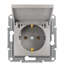 Розетка 220В Schneider Electric EPH3100169 Asfora, бронза, пластик, із заземленням, Schuko, із захисною кришкою, без шторок, для врізного монтажу