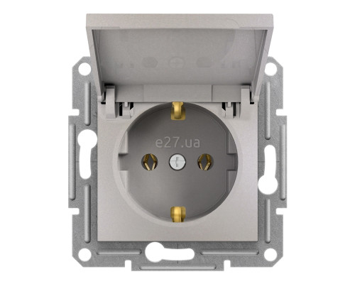 Розетка 220В Schneider Electric EPH3100169 Asfora, бронза, пластик, із заземленням, Schuko, із захисною кришкою, без шторок, для врізного монтажу