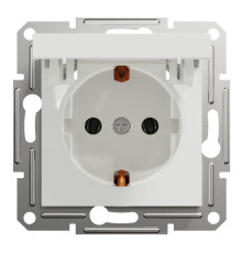 Розетка 220В Schneider Electric EPH3170121 Asfora, 16A, білий, пластик, із заземленням, Schuko, ip20, із захисною кришкою, без шторок, для врізного монтажу