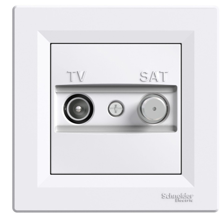 Розетка TV прохідна Schneider Electric EPH3400221 Asfora, білий, пластик, для врізного монтажу · Schneider Electric · schneider-electric-eph3400221