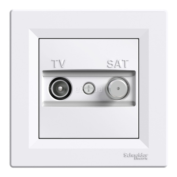 Розетка TV прохідна Schneider Electric EPH3400321 Asfora, білий, пластик, для врізного монтажу · Schneider Electric · schneider-electric-eph3400321