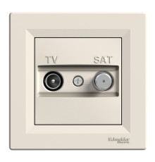 Розетка TV одиночна Schneider Electric EPH3400423 Asfora, кремовий, пластик, для врізного монтажу