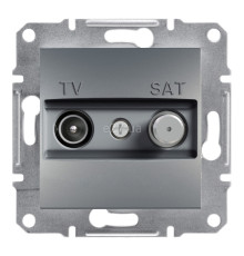 Розетка TV одиночна Schneider Electric EPH3400462 Asfora, сталь, пластик, для врізного монтажу