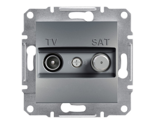 Розетка TV одиночна Schneider Electric EPH3400462 Asfora, сталь, пластик, для врізного монтажу