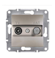 Розетка TV одиночна Schneider Electric EPH3400469 Asfora, бронза, пластик, для врізного монтажу
