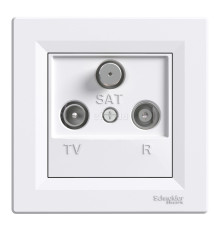 Розетка TV прохідна Schneider Electric EPH3500221 Asfora, білий, пластик, для врізного монтажу