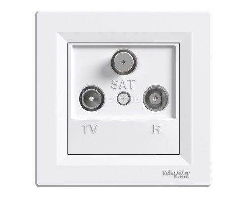 Розетка TV прохідна Schneider Electric EPH3500221 Asfora, білий, пластик, для врізного монтажу