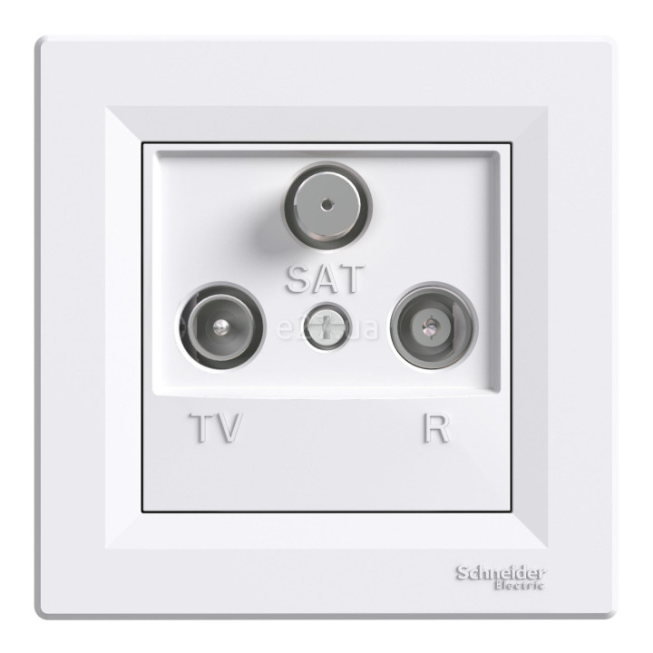 Розетка TV прохідна Schneider Electric EPH3500221 Asfora, білий, пластик, для врізного монтажу · Schneider Electric · schneider-electric-eph3500221
