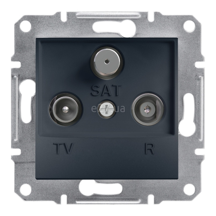 Розетка TV прохідна Schneider Electric EPH3500271 Asfora, антрацит, пластик, для врізного монтажу · Schneider Electric · schneider-electric-eph3500271