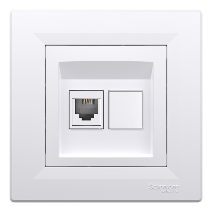Розетка телефонна Schneider Electric EPH4100121 Asfora, білий, пластик, для врізного монтажу · Schneider Electric · schneider-electric-eph4100121