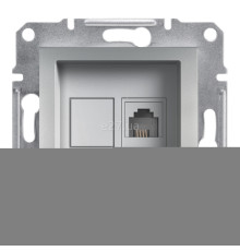 Розетка телефонна Schneider Electric EPH4100161 Asfora, алюміній, пластик, для врізного монтажу