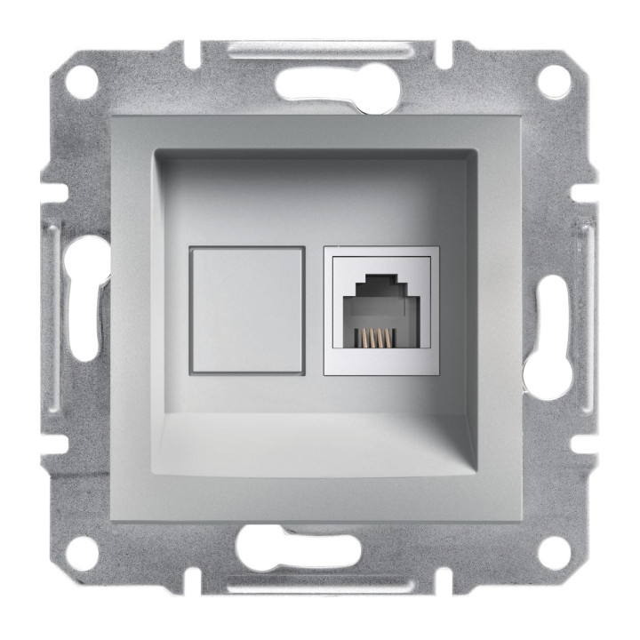 Розетка телефонна Schneider Electric EPH4100161 Asfora, алюміній, пластик, для врізного монтажу · Schneider Electric · schneider-electric-eph4100161