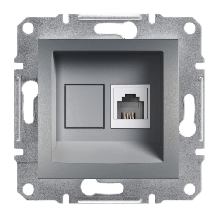 Розетка телефонна Schneider Electric EPH4100162 Asfora, сталь, пластик, для врізного монтажу · Schneider Electric · schneider-electric-eph4100162