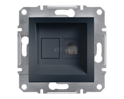 Розетка телефонна Schneider Electric EPH4100171 Asfora, антрацит, пластик, для врізного монтажу