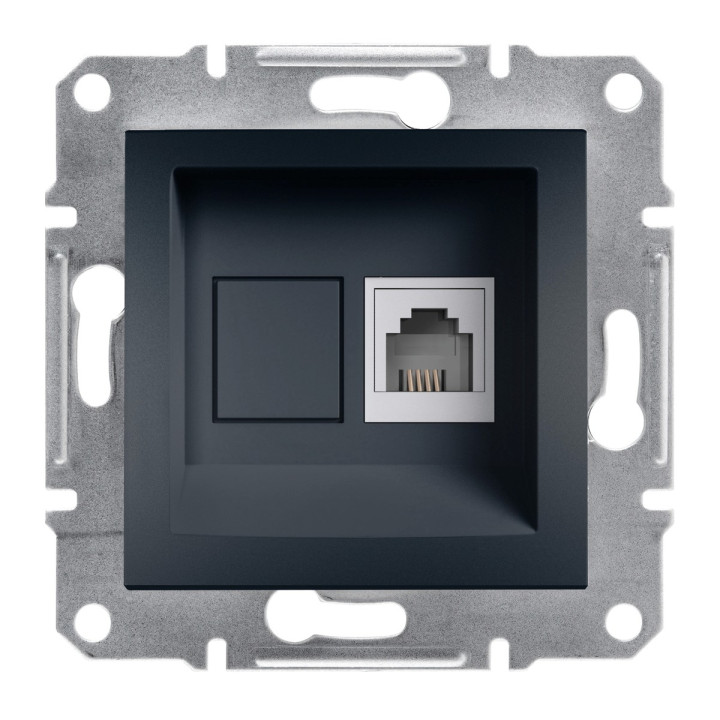 Розетка телефонна Schneider Electric EPH4100171 Asfora, антрацит, пластик, для врізного монтажу · Schneider Electric · schneider-electric-eph4100171
