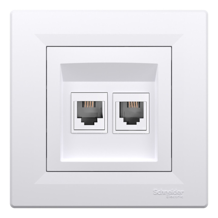 Розетка телефонна Schneider Electric EPH4200121 Asfora, білий, пластик, для врізного монтажу · Schneider Electric · schneider-electric-eph4200121