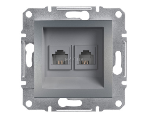 Розетка телефонна Schneider Electric EPH4200162 Asfora, сталь, пластик, для врізного монтажу