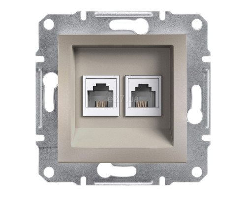 Розетка телефонна Schneider Electric EPH4200169 Asfora, бронза, пластик, для врізного монтажу