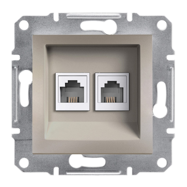 Розетка телефонна Schneider Electric EPH4200169 Asfora, бронза, пластик, для врізного монтажу · Schneider Electric · schneider-electric-eph4200169