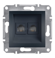 Розетка телефонна Schneider Electric EPH4200171 Asfora, антрацит, пластик, для врізного монтажу
