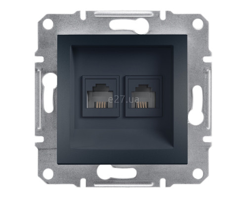 Розетка телефонна Schneider Electric EPH4200171 Asfora, антрацит, пластик, для врізного монтажу