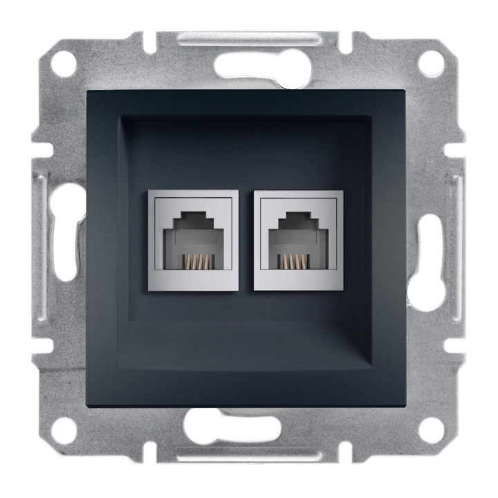 Розетка телефонна Schneider Electric EPH4200171 Asfora, антрацит, пластик, для врізного монтажу · Schneider Electric · schneider-electric-eph4200171