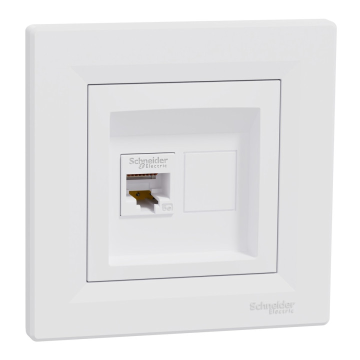 Розетка комп'ютерна Schneider Electric EPH4300121 Asfora, білий, пластик, для врізного монтажу · Schneider Electric · schneider-electric-eph4300121