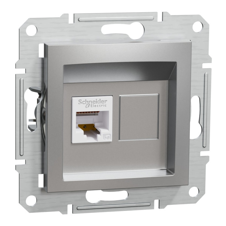 Розетка комп'ютерна Schneider Electric EPH4300161 Asfora, алюміній, пластик, для врізного монтажу · Schneider Electric · schneider-electric-eph4300161
