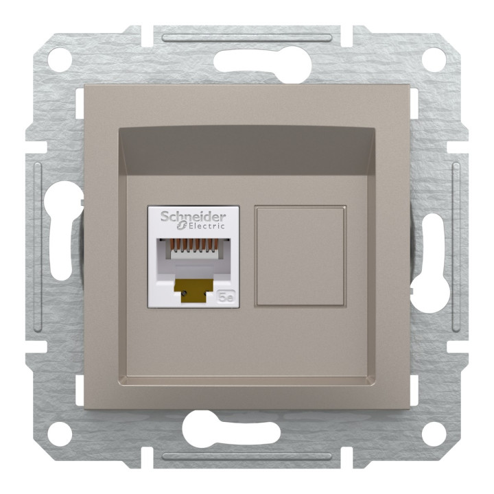 Розетка комп'ютерна Schneider Electric EPH4300169 Asfora, бронза, пластик, для врізного монтажу · Schneider Electric · schneider-electric-eph4300169