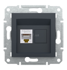 Розетка комп'ютерна Schneider Electric EPH4300171 Asfora, антрацит, пластик, для врізного монтажу
